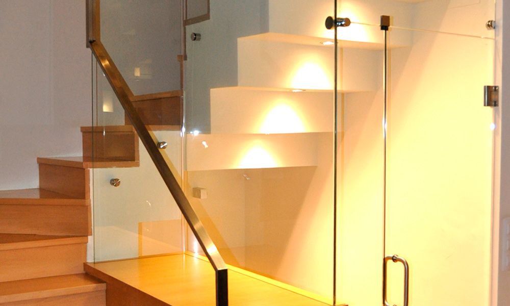 Barandilla de vidrio para escalera interior