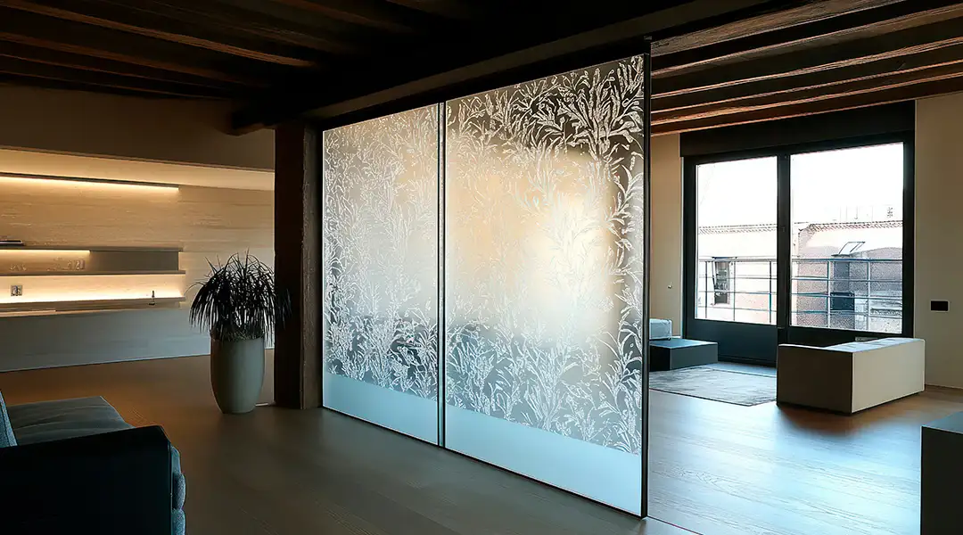 Despacho con mamparas impresas digitalmente