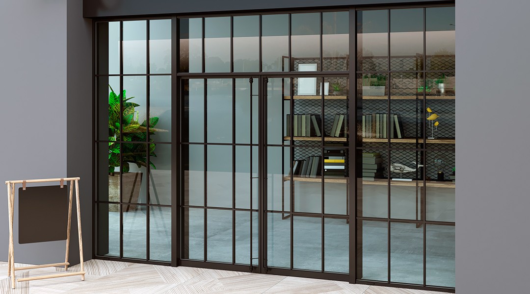 Puertas en aluminio negro
